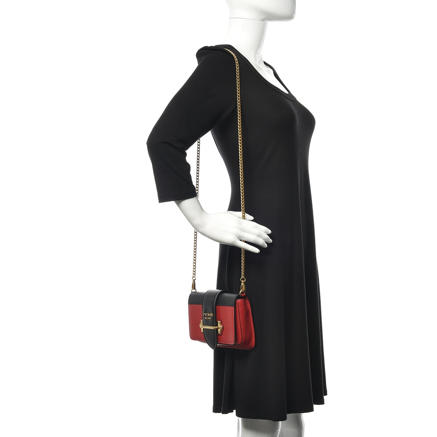 Saffiano City Calf Cahier Belt Bag Fuoco Black