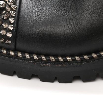 Christian Louboutin Calfskin Studded Chasse A Clou Flat Chelsea Boots 40 Black 8 of 9