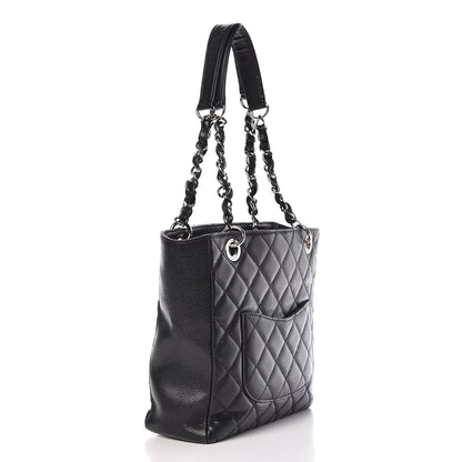 Chanel Caviar Quilted Petit Shopping Tote PST Black 3 of 13