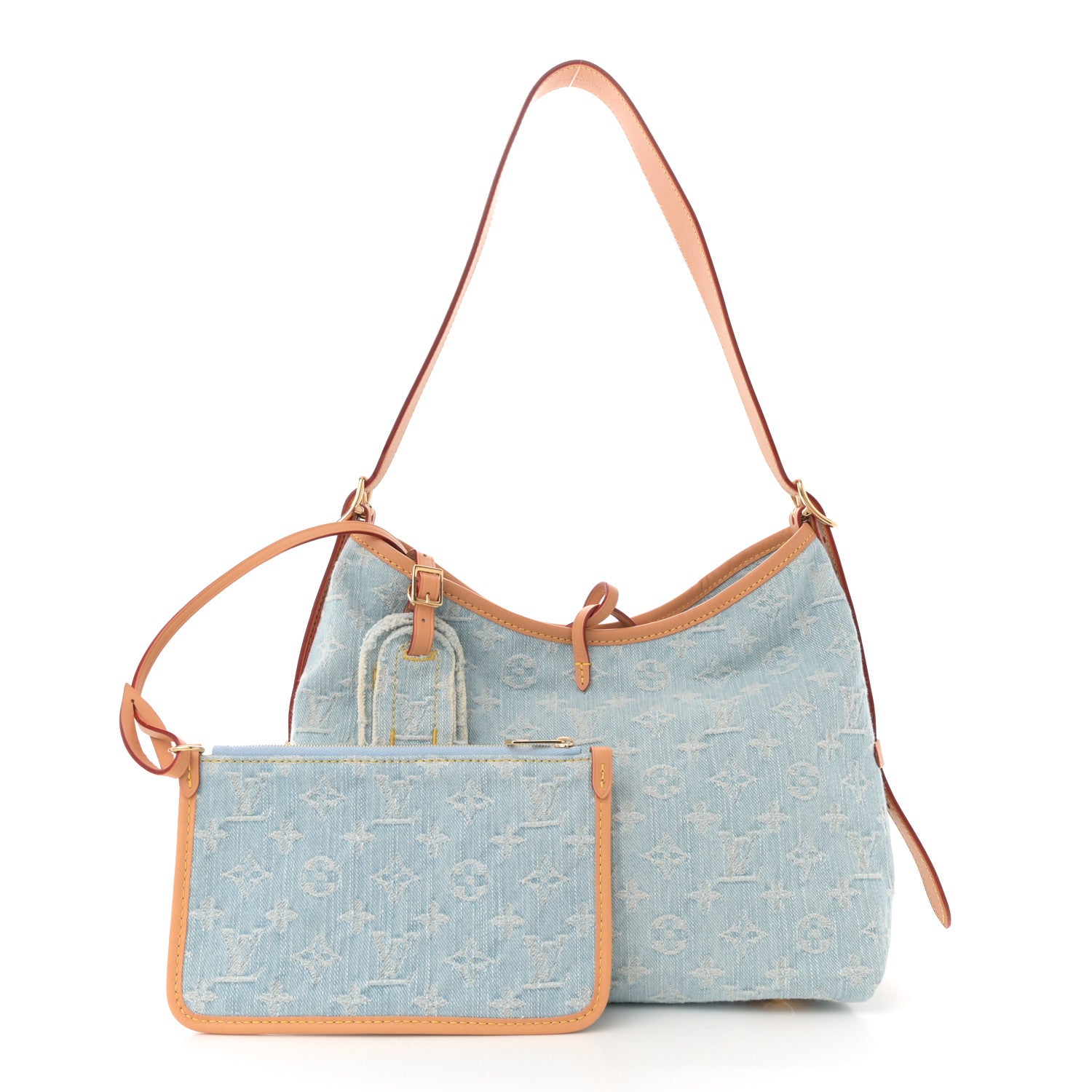 Louis Vuitton Monogram Denim CarryAll PM Sky Blue 3 of 11