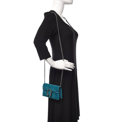 Gucci Velvet Super Mini Dionysus Shoulder Bag Pavone Cyan 2 of 14