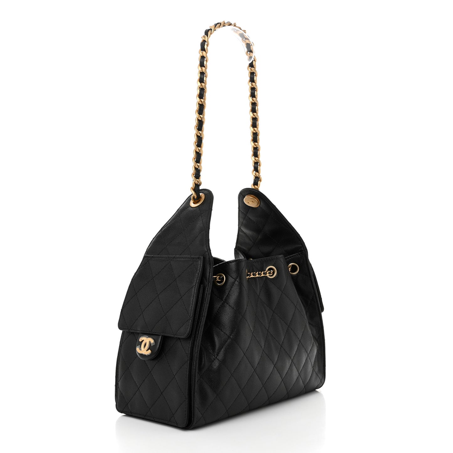Caviar Quilted Small Chanel 25 Handbag Black