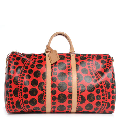 Louis Vuitton Monogram Kusama Pumpkin Dots Keepall Bandouliere 55 Red 1 of 7