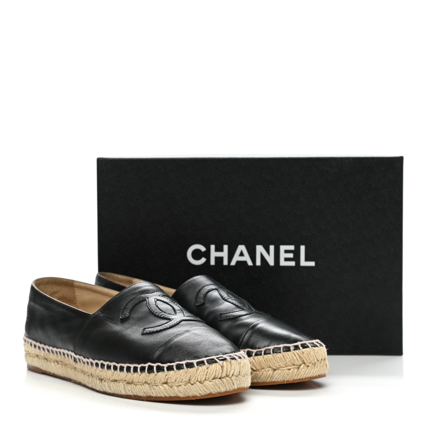 Chanel Lambskin CC Espadrilles 38 Black 12 of 12
