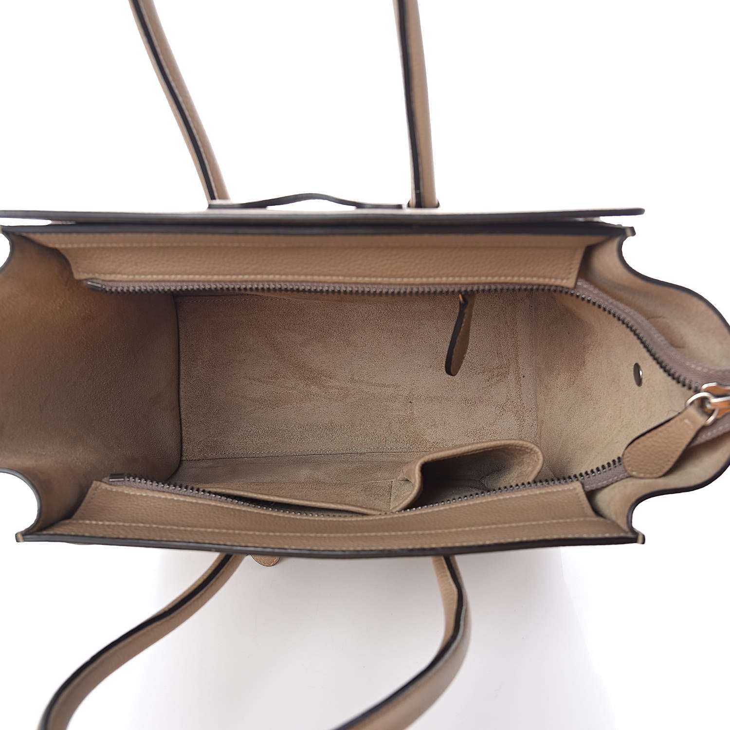 Celine Drummed Calfskin Micro Luggage Dune 5 of 9
