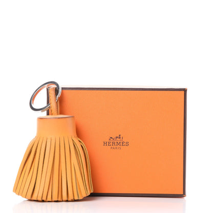 Hermes Lambskin Carmen Tassel Key Holder Jaune D'Or 4 of 4