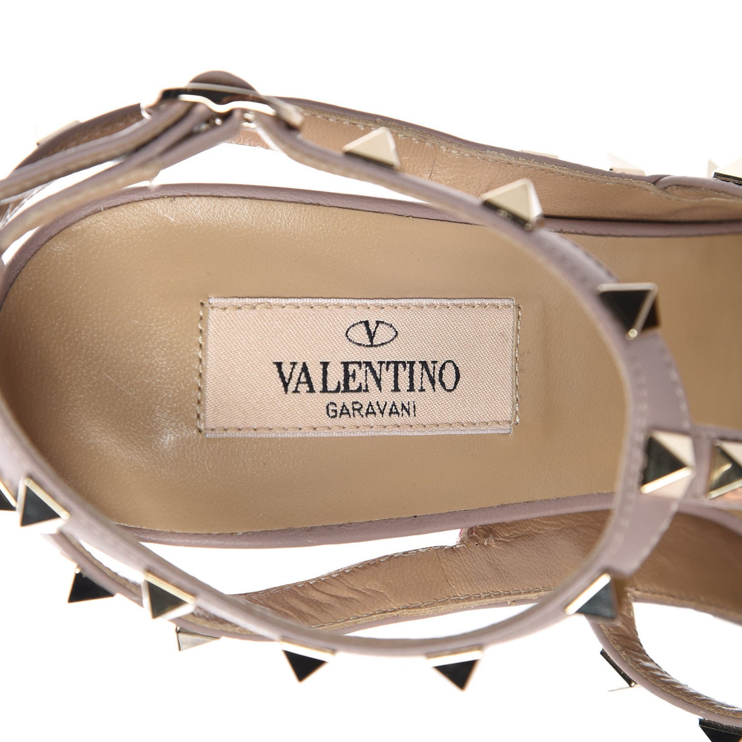 Patent Nappa Rockstud Ankle Strap 100mm Pumps 39 Ninphea Poudre