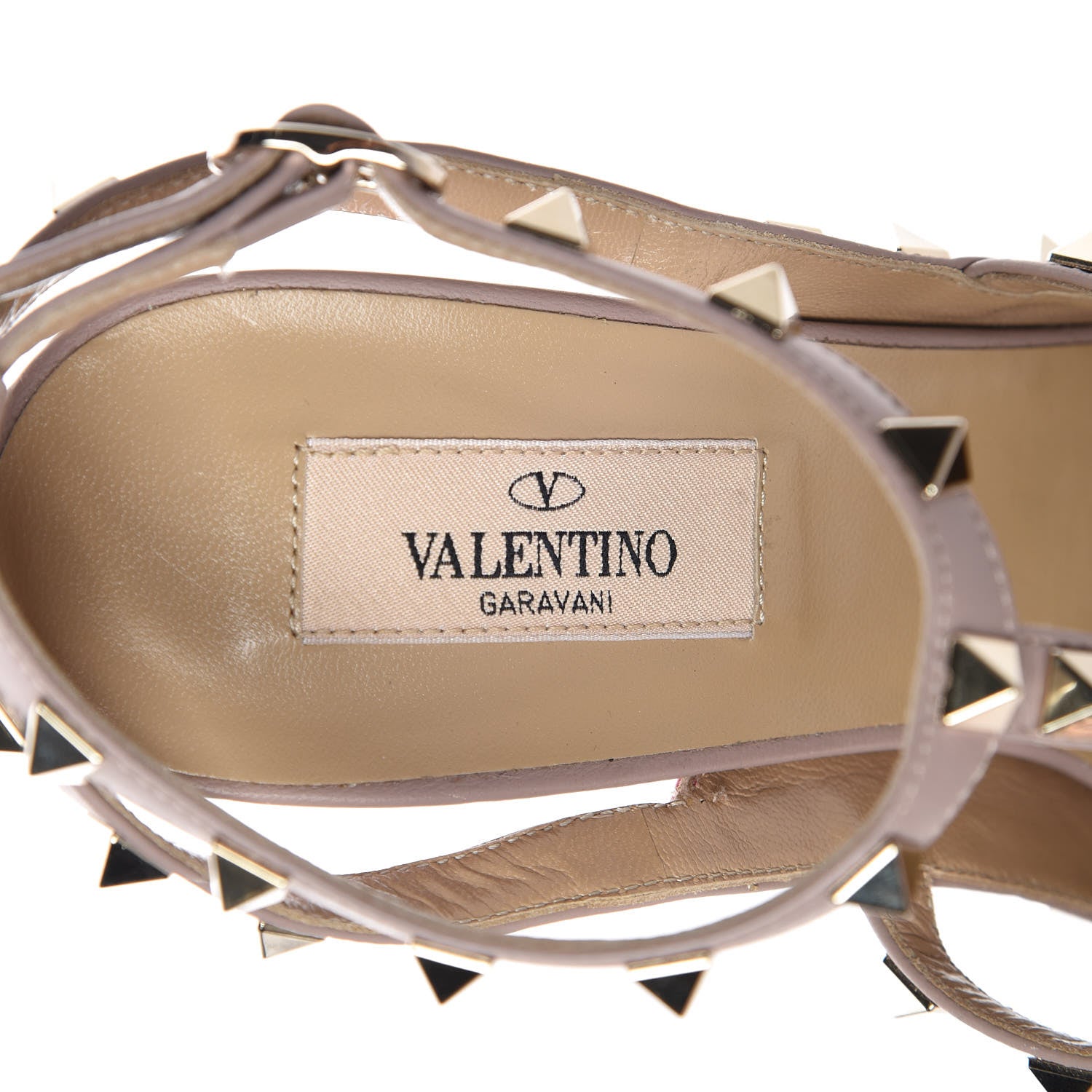 Valentino Garavani Patent Nappa Rockstud Ankle Strap 100mm Pumps 39 Ninphea Poudre 6 of 7