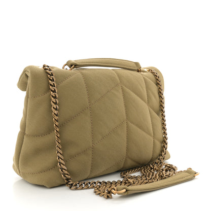 Saint Laurent Canvas Quilted Toy Loulou Puffer Monogram Chain Satchel Fir Green 3 of 10