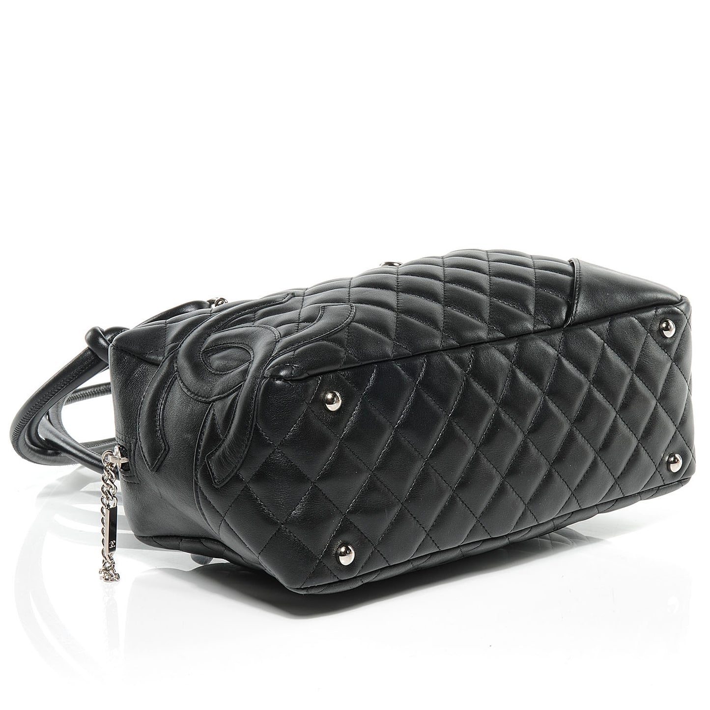 Calfskin Quilted Large Cambon Bowler Black