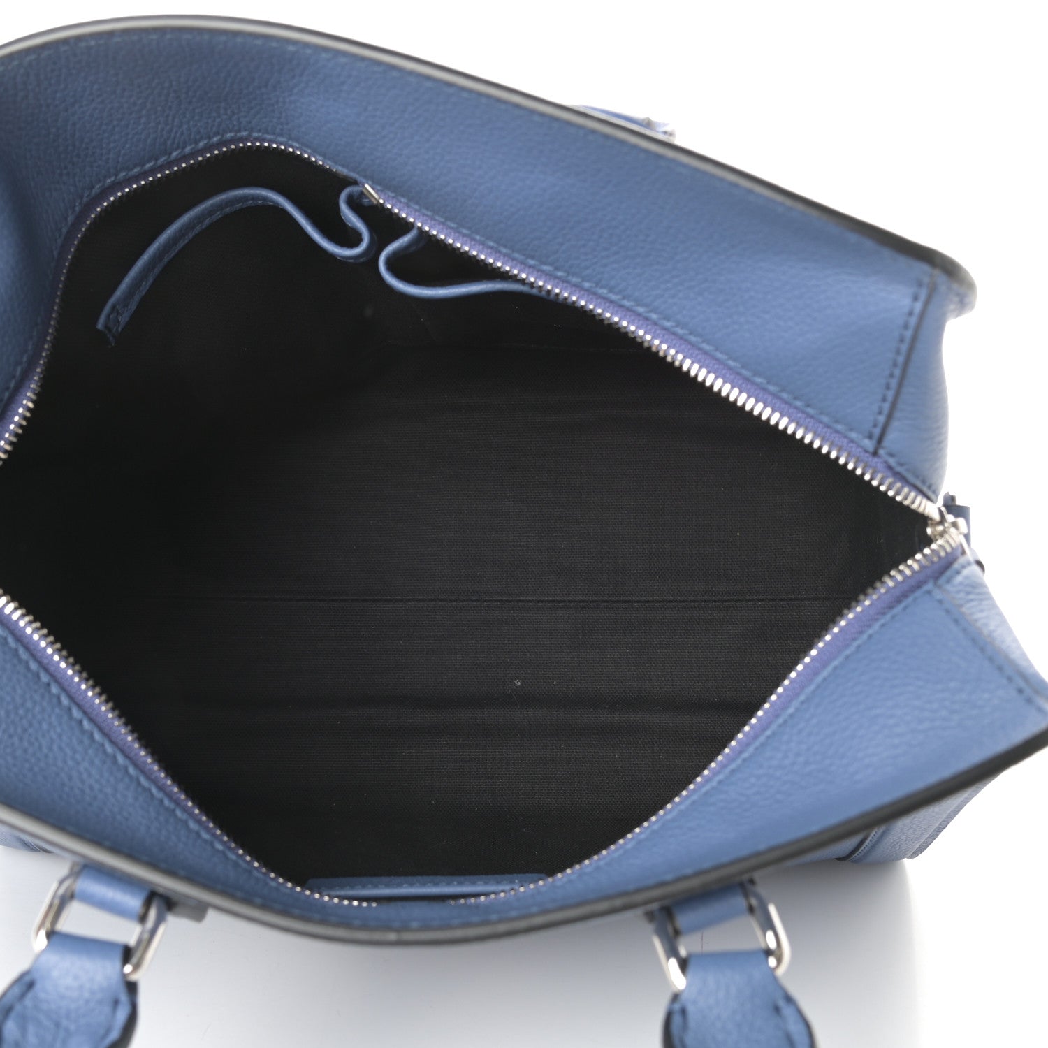 Alexander McQueen Pebbled Calfskin Small Skull Padlock Zip Around Tote Blue 5 of 10