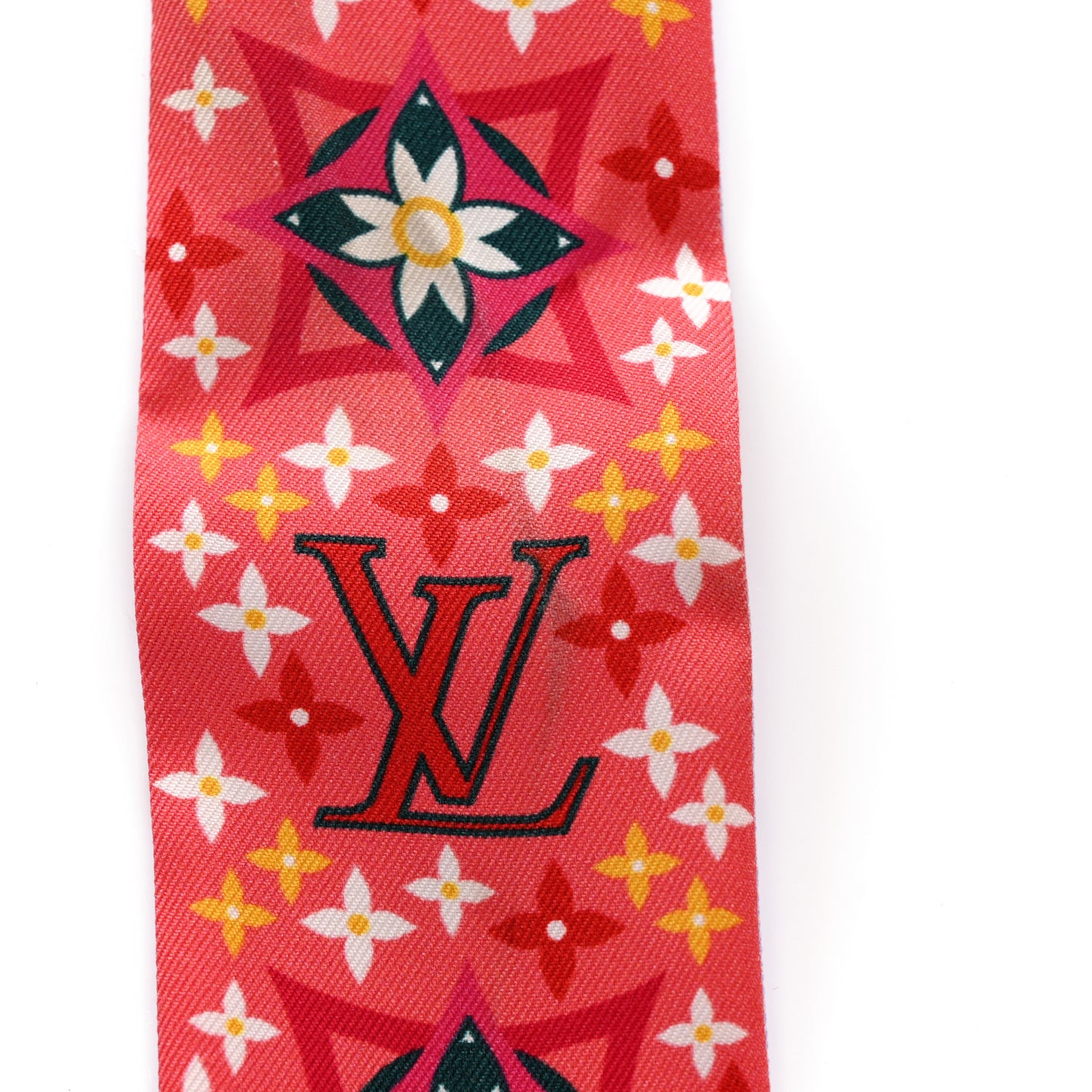 Silk Monogram Flowers Forever Bandeau Red