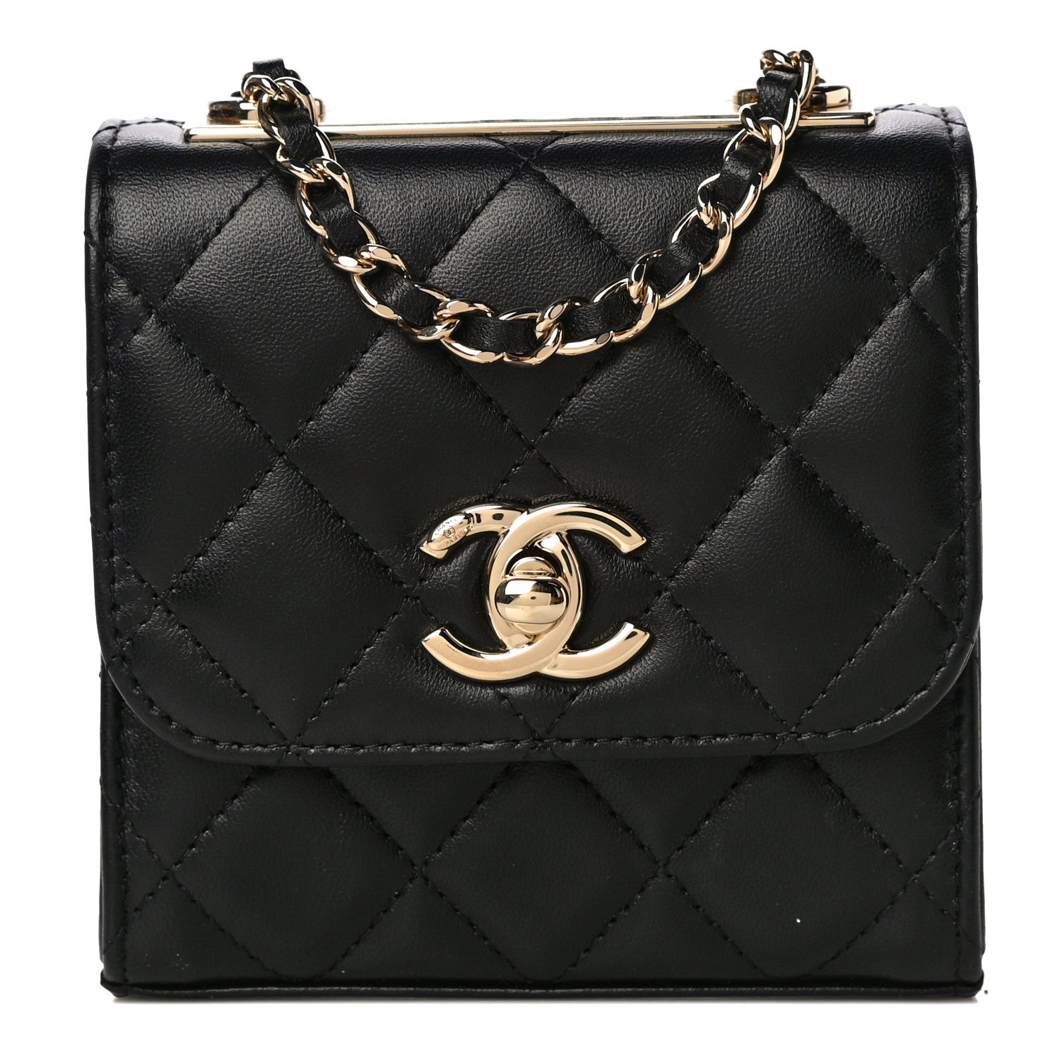Chanel Lambskin Quilted Mini Trendy CC Chain Wallet Black 1 of 12