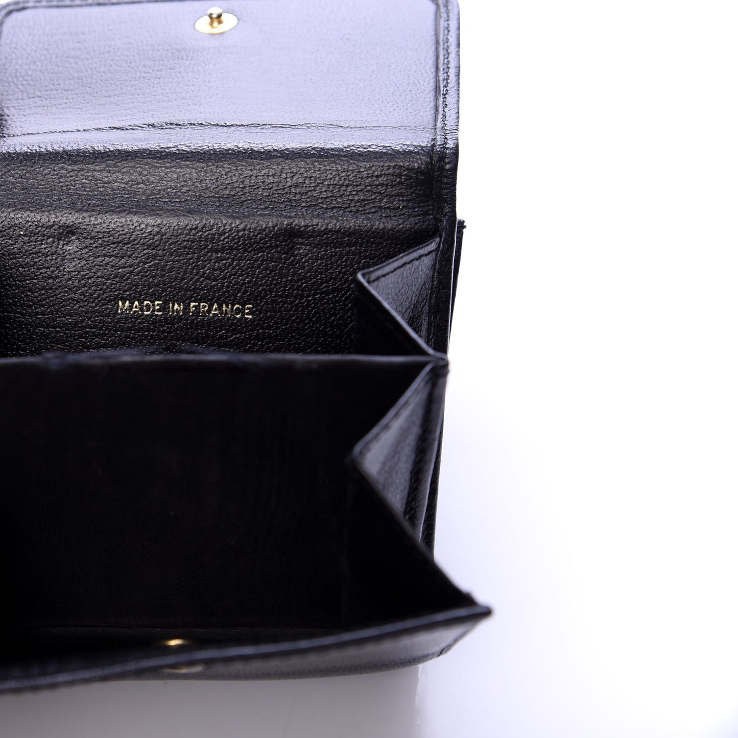 Goatskin Compact Double Sided Wallet Black