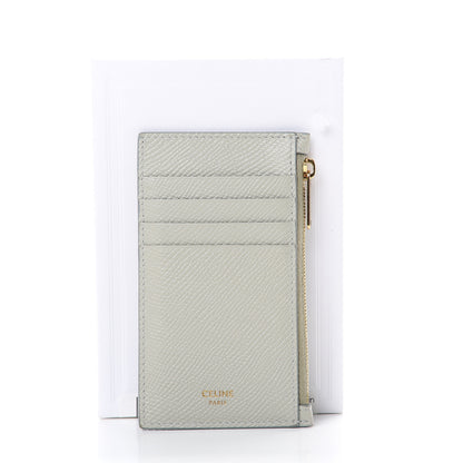 Celine Grained Calfskin Zipped Card Holder Vert D’eau 9 of 9