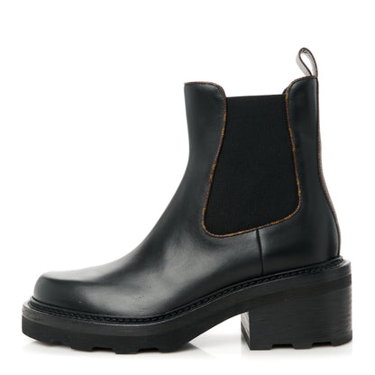 Louis Vuitton Calfskin Monogram Beaubourg Ankle Boots 40 Black 1 of 8
