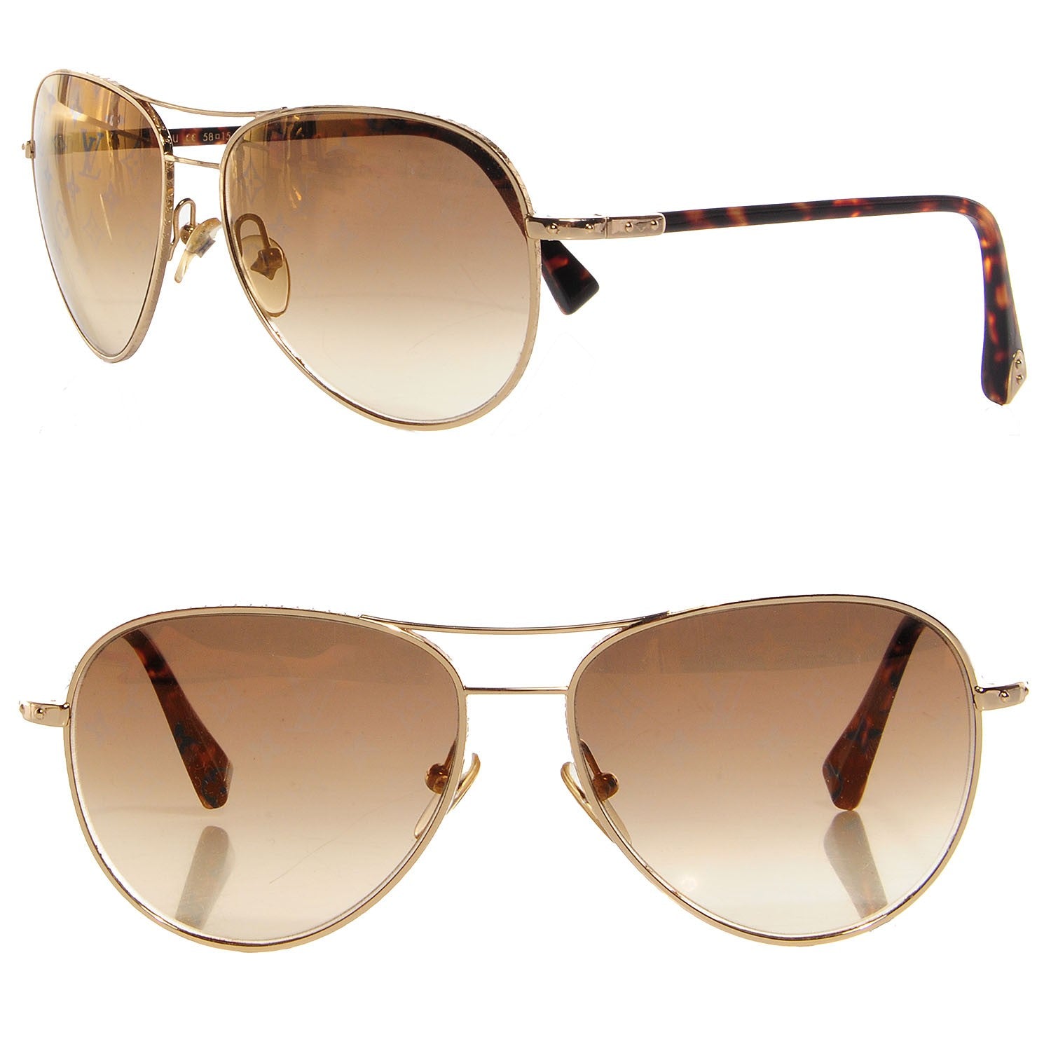Louis Vuitton Conspiration Pilote Sunglasses Z0164U Gold 1 of 4