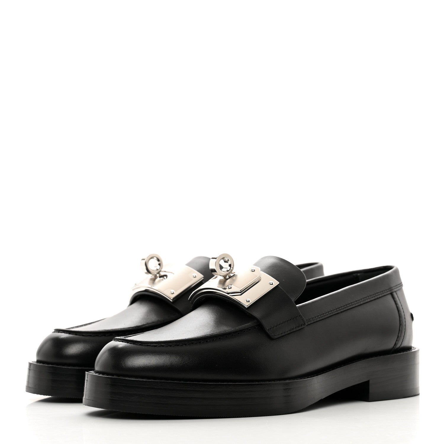 Hermes Calfskin Womens Hot Loafer 35 Black 3 of 9