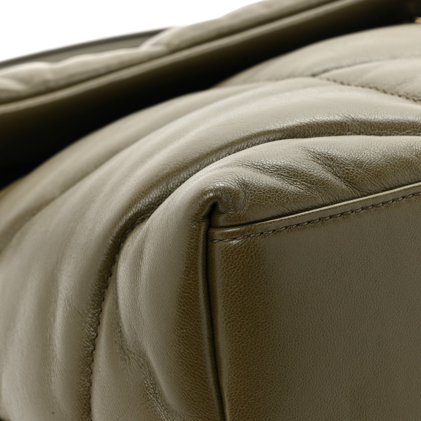 Lambskin Quilted Medium Loulou Puffer Monogram Chain Satchel Seaweed
