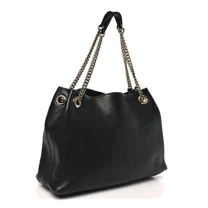 Gucci Pebbled Calfskin Medium Soho Chain Shoulder Bag Black 3 of 12