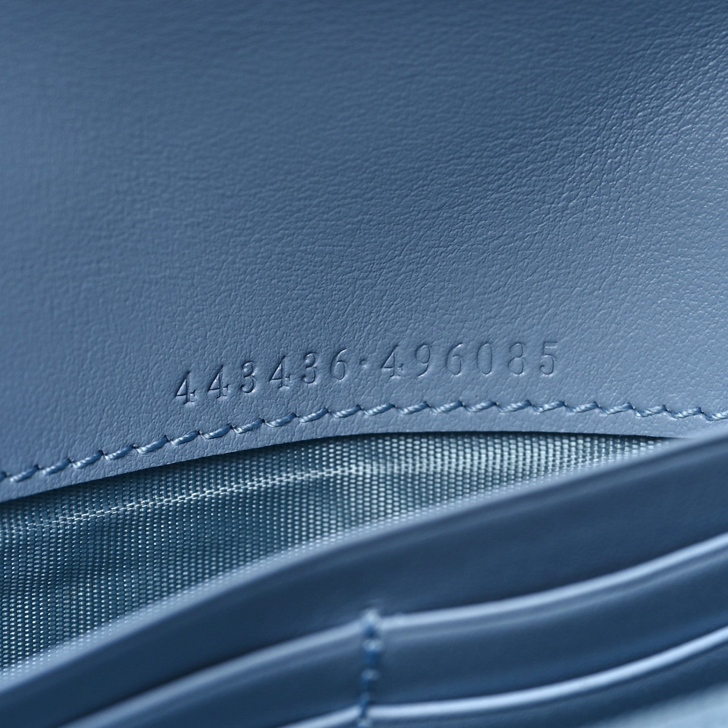 Gucci Calfskin Matelasse GG Marmont Continental Wallet Porcelain Light Blue 7 of 9