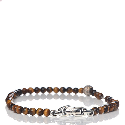 David Yurman Sterling Silver Tigers Eye Diamond Spiritual Bead Bracelet 3 of 5