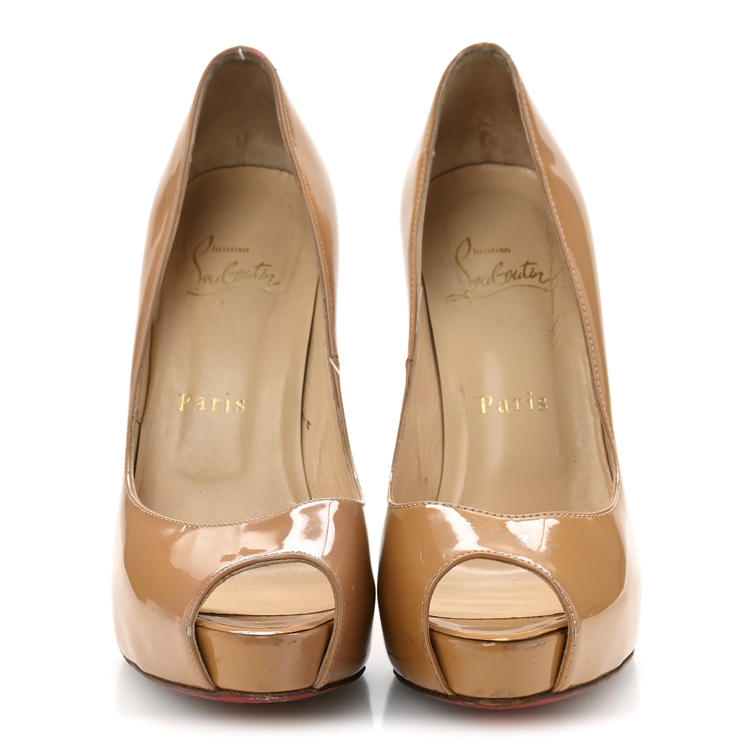 Christian Louboutin Patent New Very Prive 120 Pumps 36 Nude 3 of 9