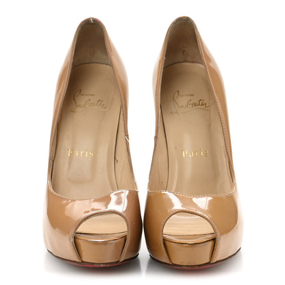 Christian Louboutin Patent New Very Prive 120 Pumps 36 Nude 3 of 9