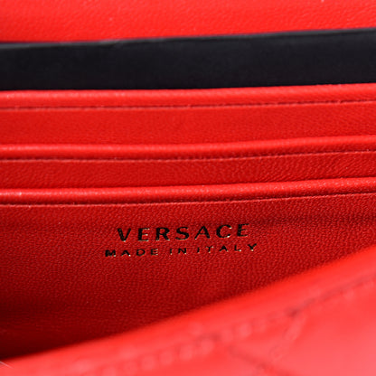 Versace Nappa Quilted Trapuntata Tribute Wallet Chain Crossbody Rosso 5 of 9