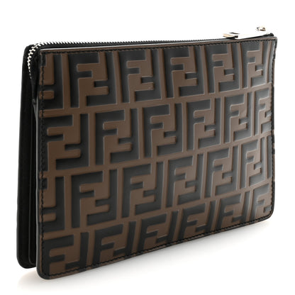 Fendi Vitello Grace FF 1974 Embossed Slim Clutch Maya Black 5 of 16
