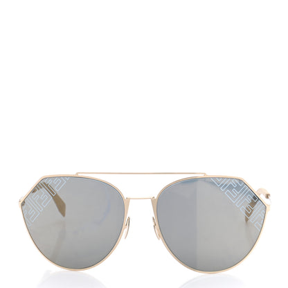 Fendi Metal Eyeline Aviator Sunglasses FF M0074/S Gold 2 of 6