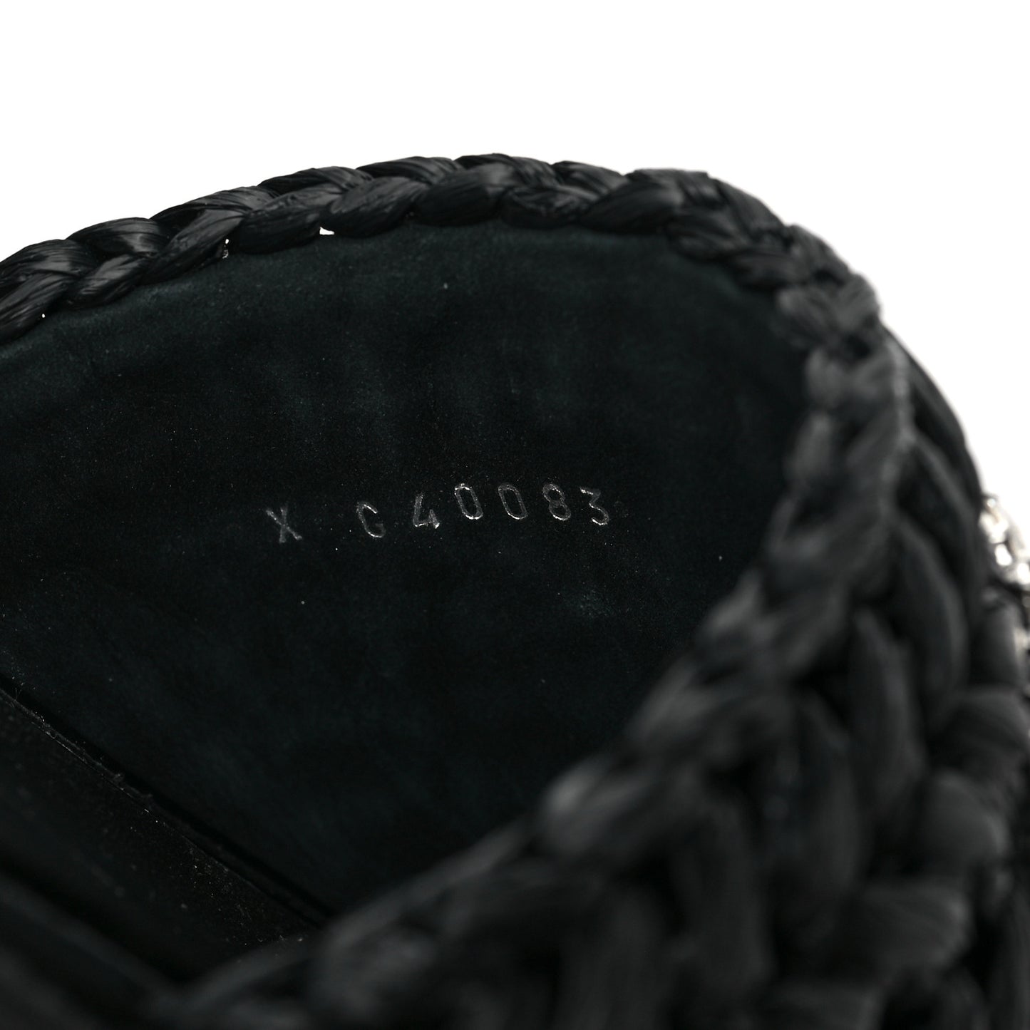 Raffia Crystal CC Mules Sandals 39 Black