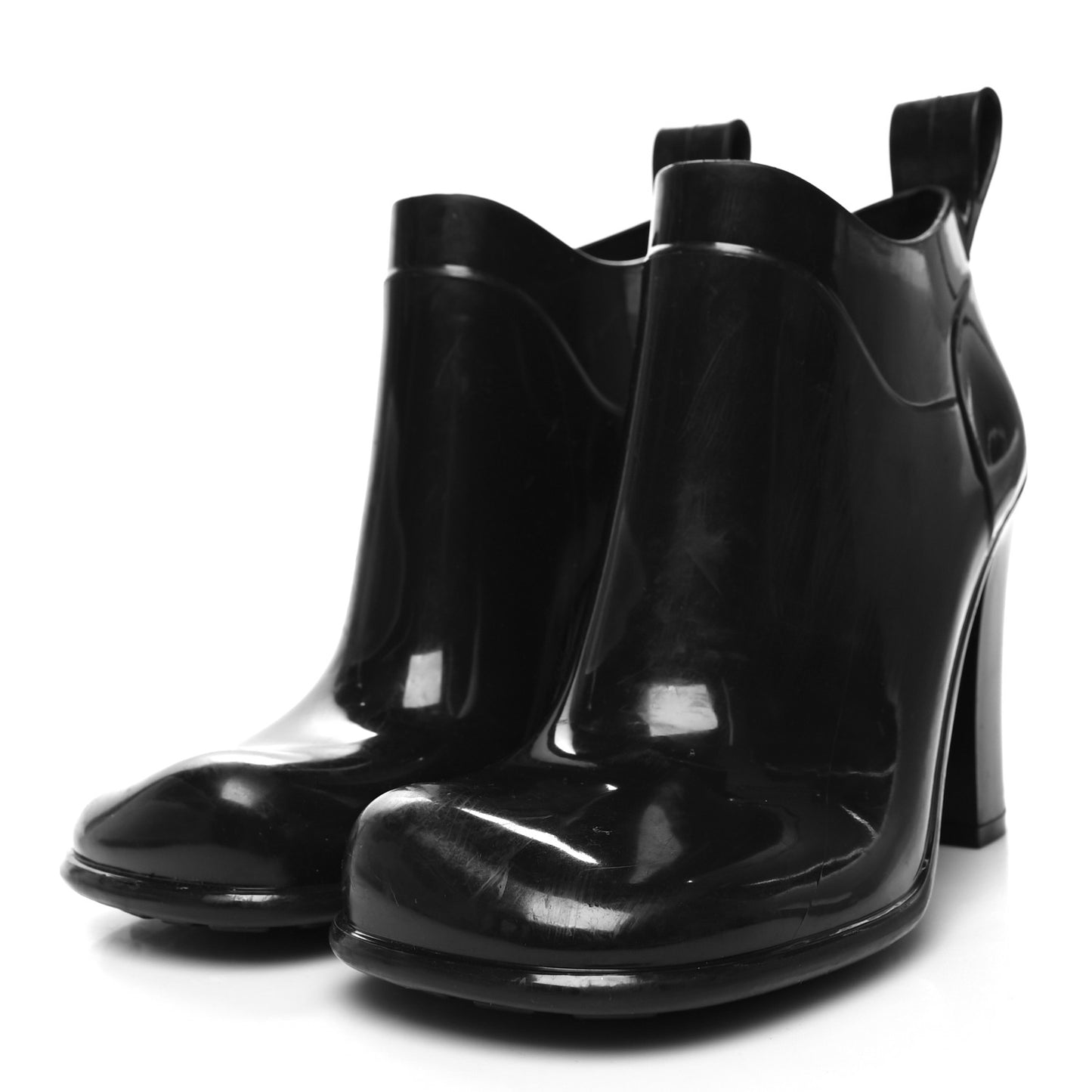 Rubber Shine Ankle Boots 37 Black
