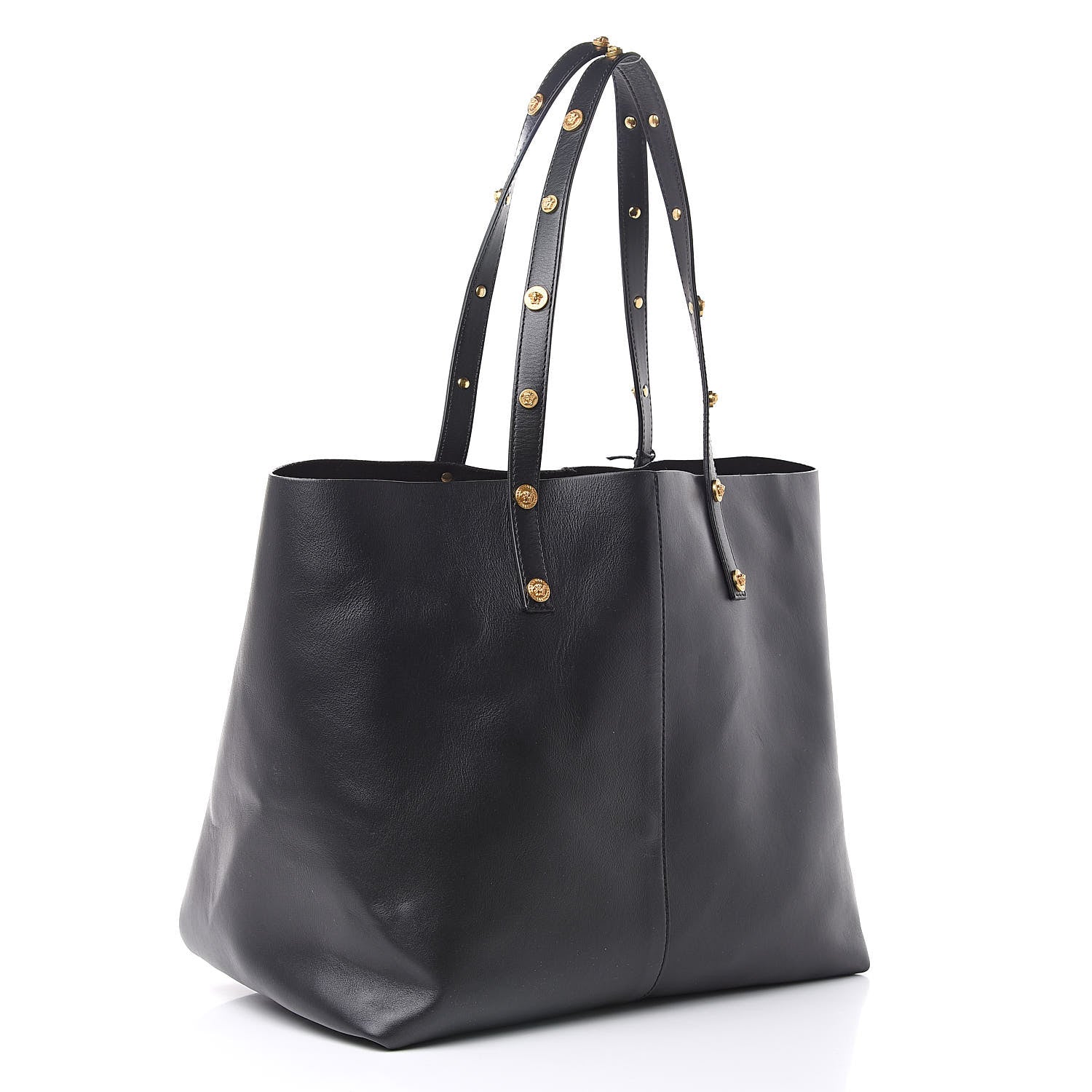 Versace Calfskin Palazzo Tote Black 4 of 10