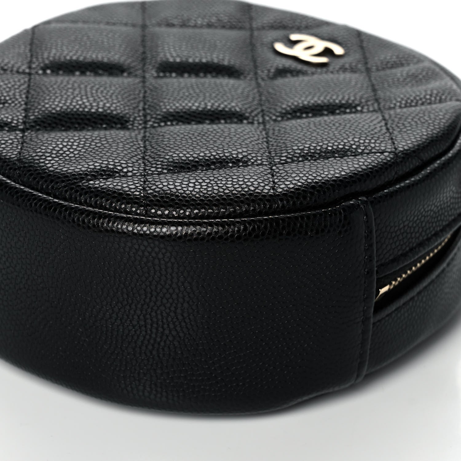 Chanel Caviar Quilted Round Clutch With Chain Black 10 of 11