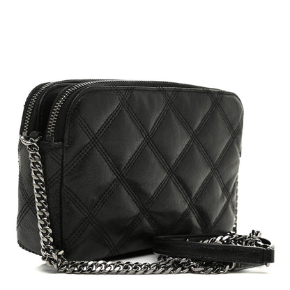 Saint Laurent Grained Lambskin Quilted Mini Becky Double Zip Bag Black 3 of 11
