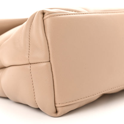 Saint Laurent Lambskin Quilted Small Loulou Puffer Monogram Chain Satchel Dark Beige 9 of 12