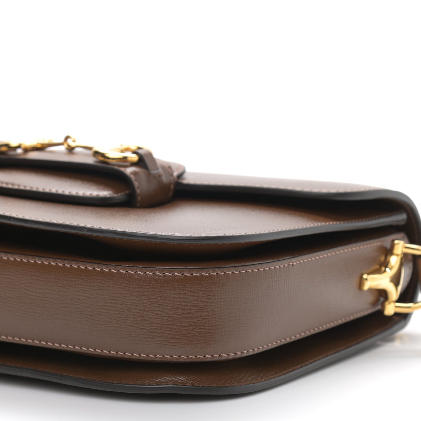 Azalea Calfskin Horsebit 1955 Shoulder Bag Brown Sugar