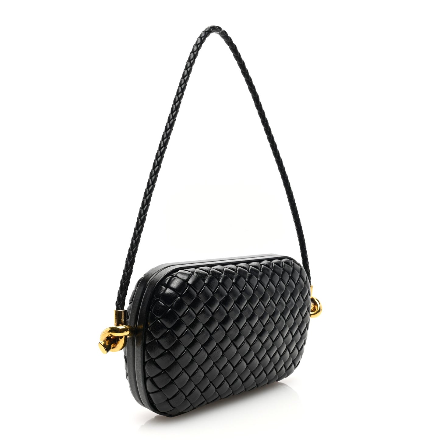 Calfskin Intrecciato Knot On Strap Black