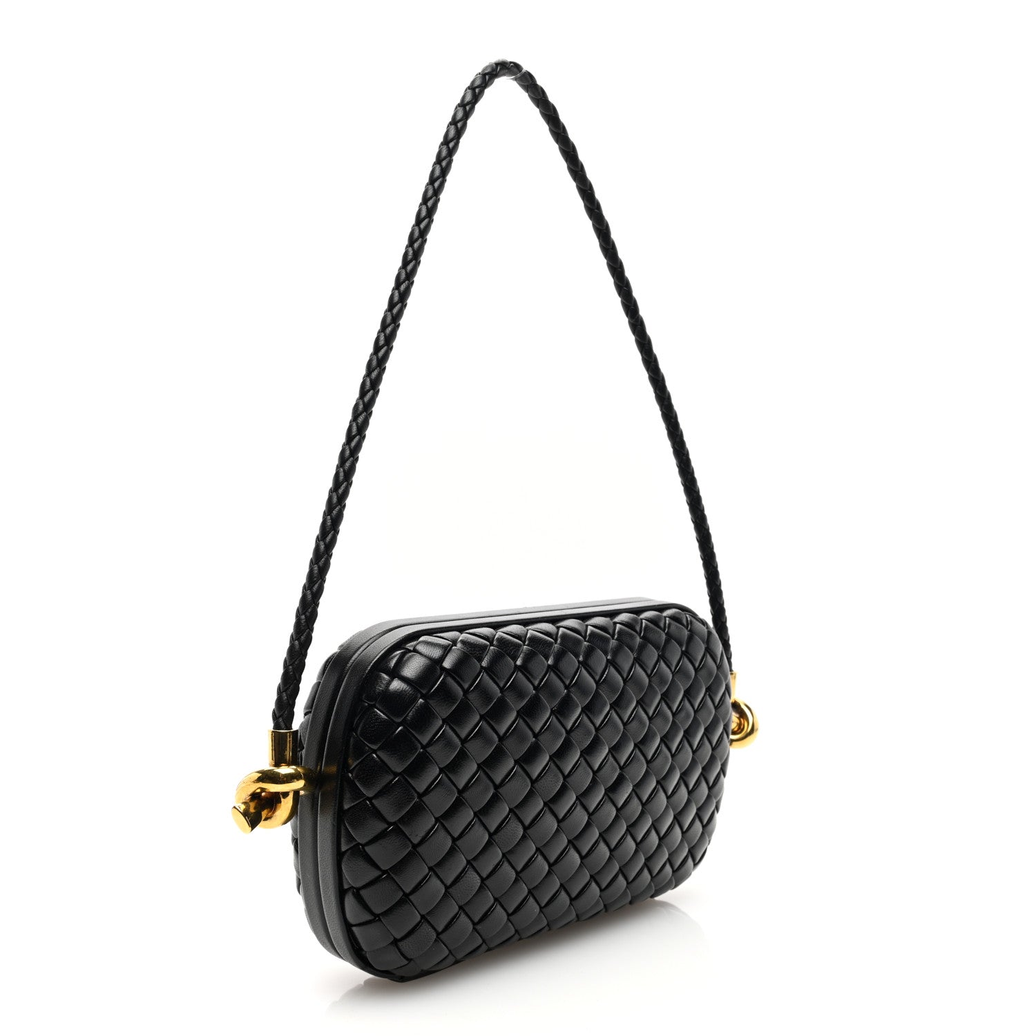 Bottega Veneta Calfskin Intrecciato Knot On Strap Black 3 of 9