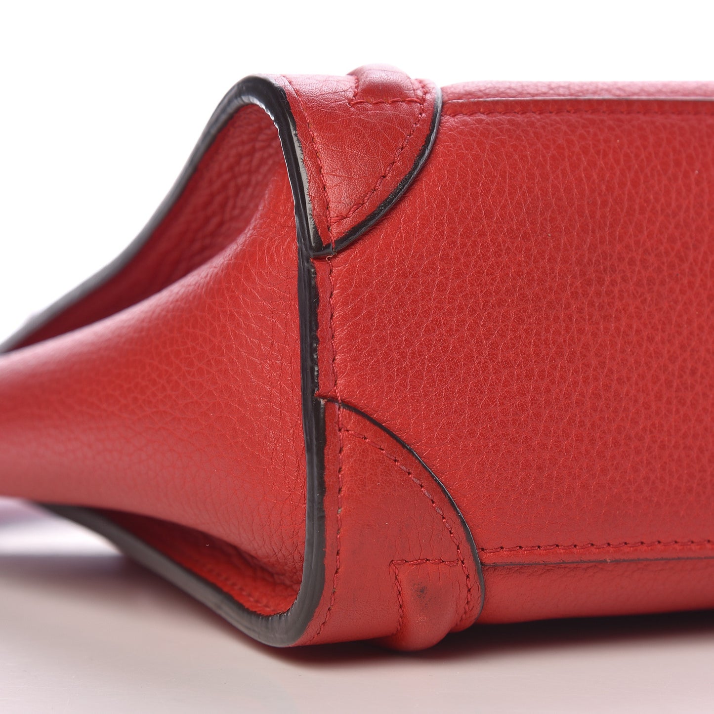 Drummed Calfskin Nano Luggage Red