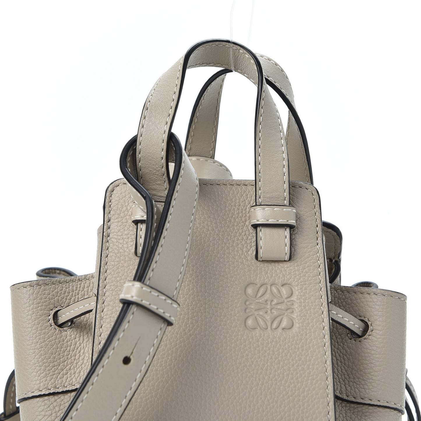 Grained Calfskin Mini Hammock Shoulder Bag Soft White