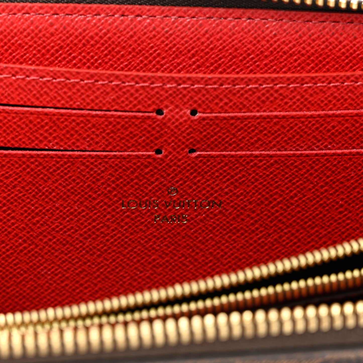 Damier Ebene Clemence Wallet Cherry