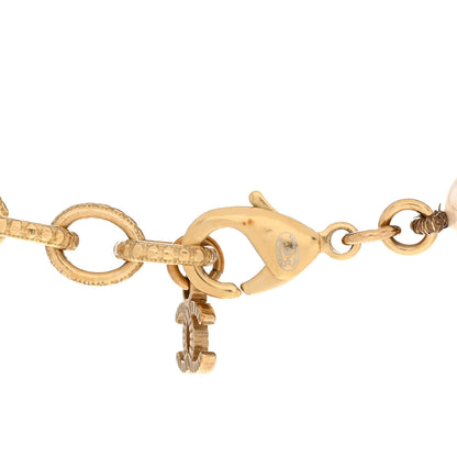Chanel Pearl Crystal CC Short Necklace Gold 5 of 5