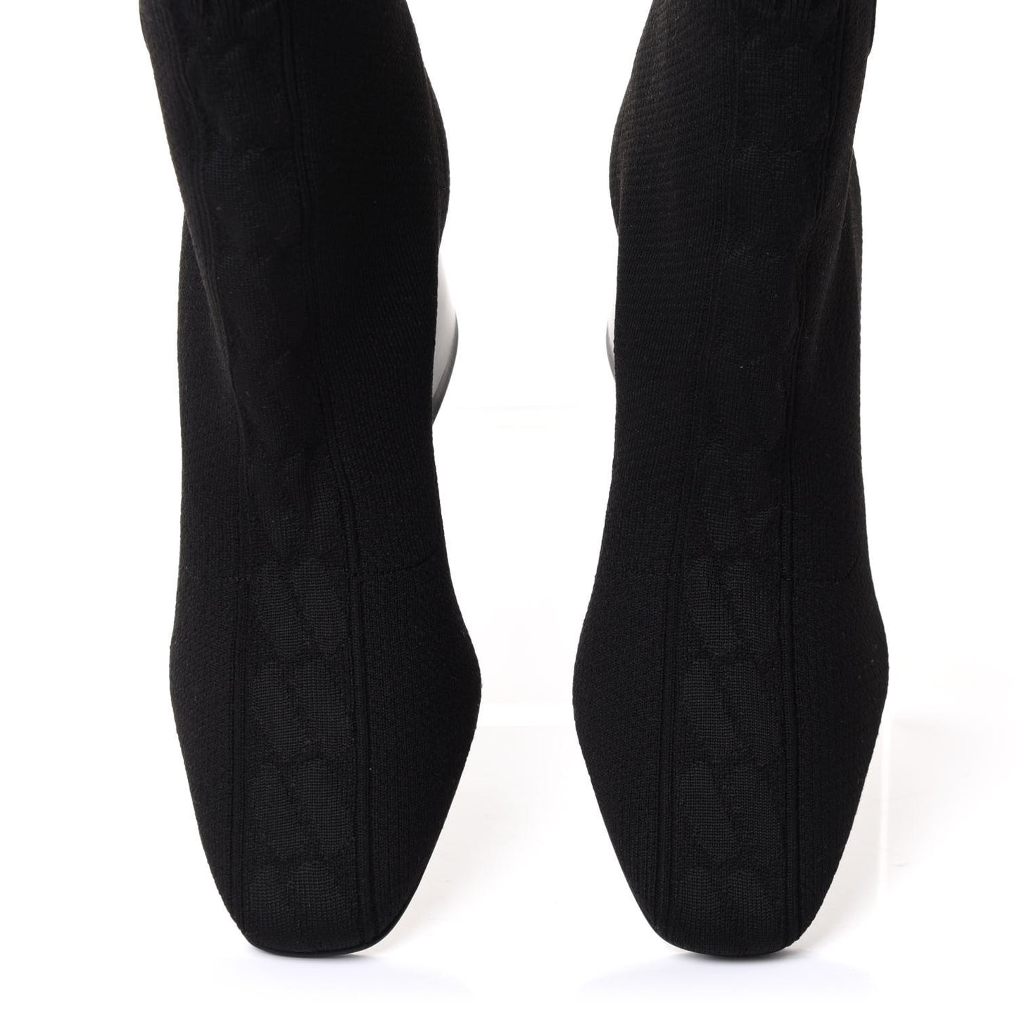 Knit Calfskin Volver Ankle Boots 37.5 Black