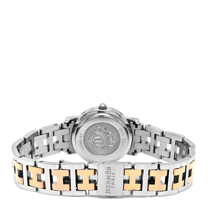 Hermes Stainless Steel Mother of Pearl 24mm Clipper Quartz Watch Rose Gold 3 of 5