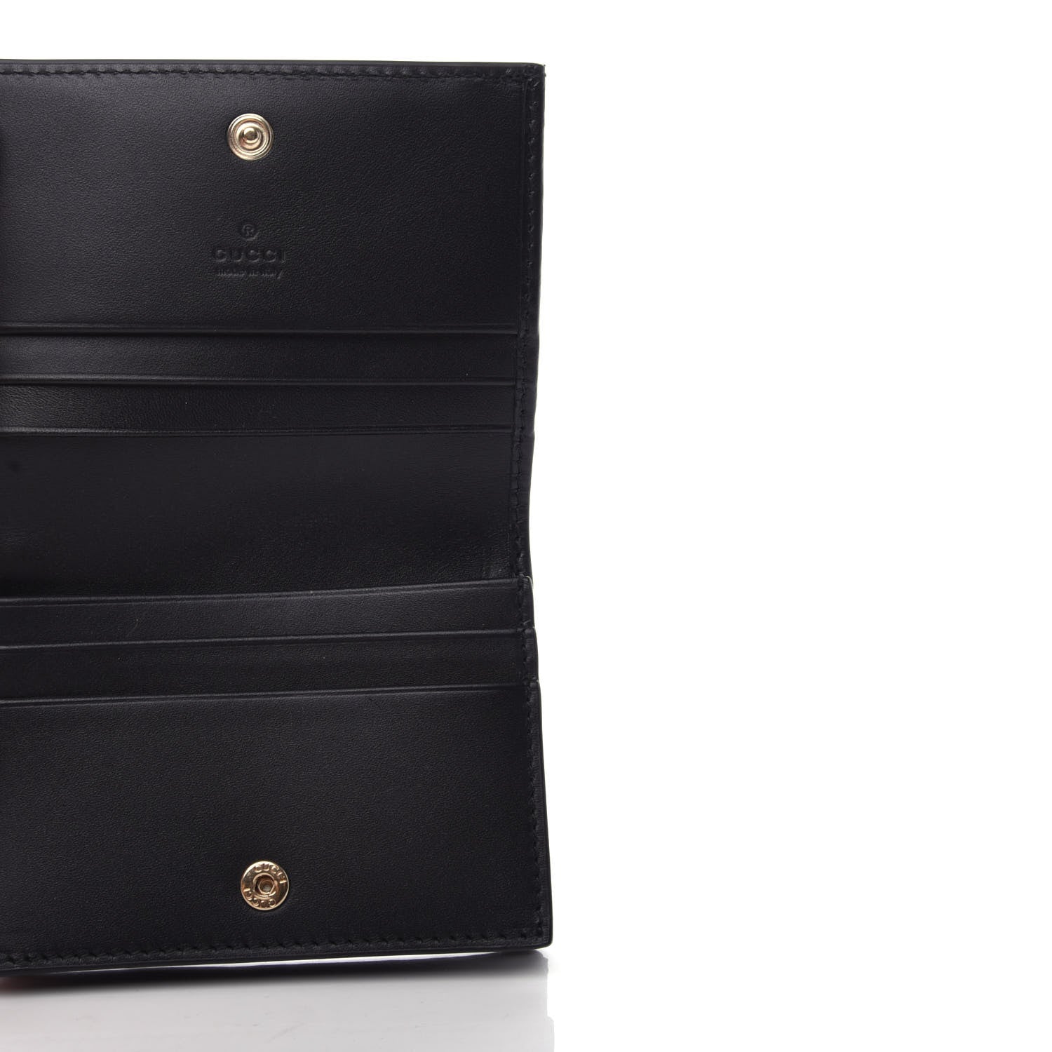 Gucci Guccissima Signature Bowy Card Case Wallet Black 6 of 9