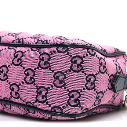 Gucci Monogram Multicolor Matelasse Diagonal Small GG Marmont Chain Shoulder Bag Pink Blue 10 of 10