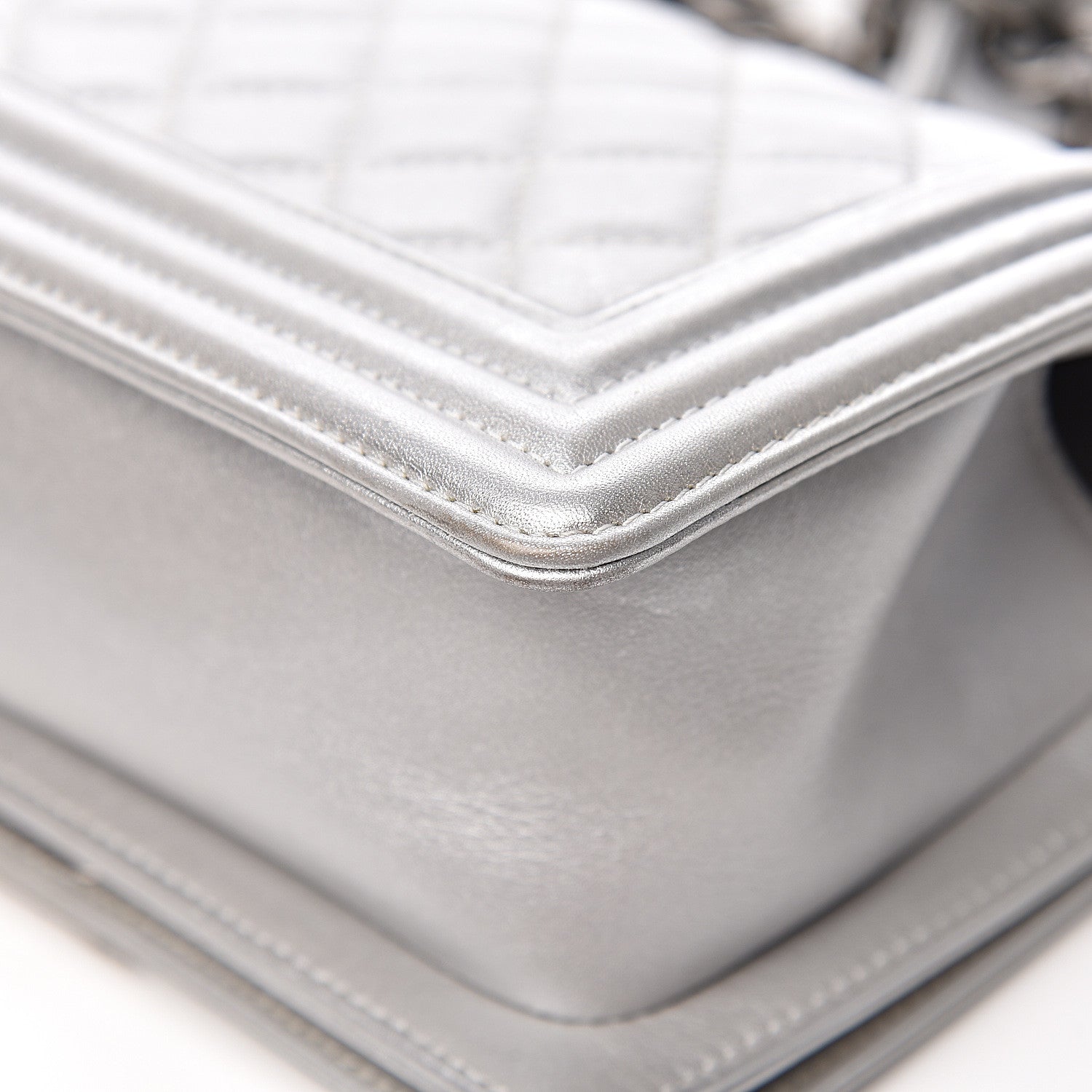 Chanel Metallic Calfskin Quilted Small Boy Flap Silver 14 of 15