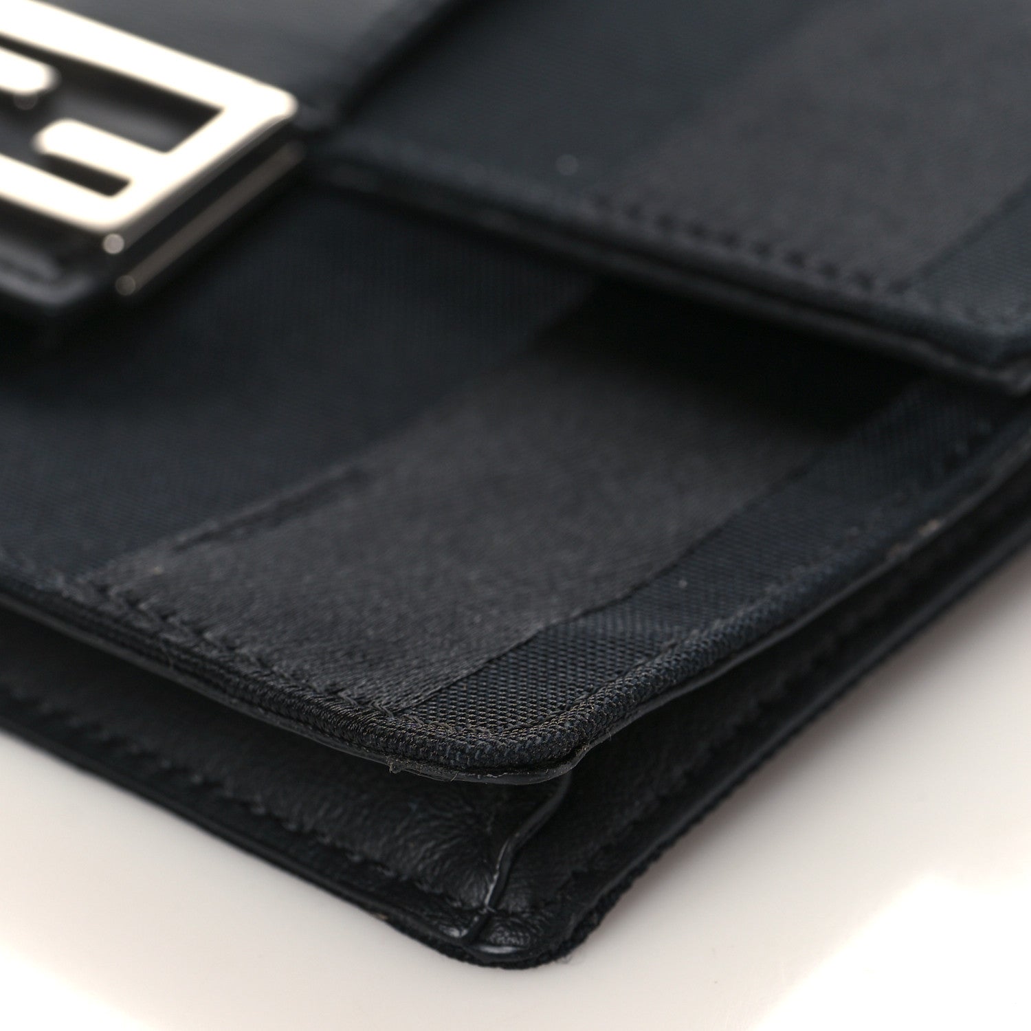 Fendi Recycled Nylon Vitello Grace Light Pequin Baguette Belt Pouch Black 9 of 9